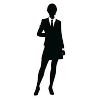 un negocio mujer vector silueta, un niña vector aislado en un blanco fondo, corporativo persona negro vector
