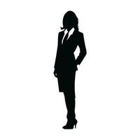 A Business woman vector Silhouette, A Girl vector isolated on a white background, Corporate person Black vector