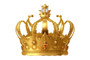 Golden luxury Crown Isolated on a Transparent Background. Generative AI png