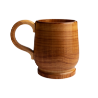 Wooden mug isolated on a transparent background Generative AI png