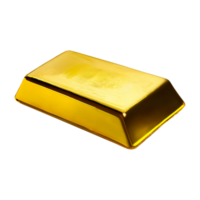 Gold bar isolated on a transparent background. PNG Generative AI
