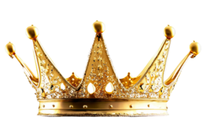 Golden luxury Crown Isolated on a Transparent Background. Generative AI png