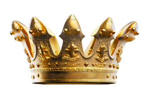 Golden luxury King Crown Isolated on a Transparent Background. Generative AI png