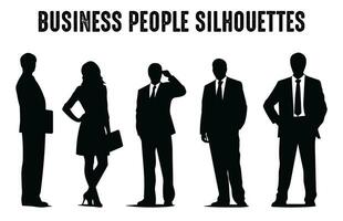 Business people vector Silhouettes Set, Corporate Men and Women silhouette Bundle