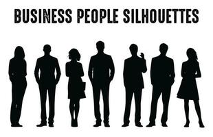 Business people vector Silhouettes Set, Corporate Men and Women silhouette Bundle