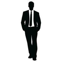 A Businessman vector Silhouette, A Man vector isolated on a white background, A Corporate person Black vector