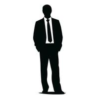 A Businessman vector Silhouette, A Man vector isolated on a white background, A Corporate person Black vector