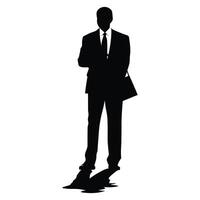 A Businessman Silhouette vector free, A Man vector isolated on a white background, A Corporate person Black vector