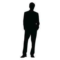 A Businessman Silhouette vector free, A Man vector isolated on a white background, A Corporate person Black vector