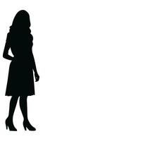 A Business woman vector Silhouette free, A Girl vector isolated on a white background, Corporate person Black vector