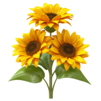 Realistic Sunflower Bouquet Close Up icon png