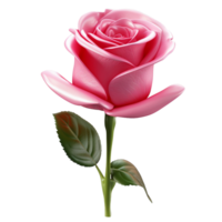 3d realistisch roze bloem roos dichtbij omhoog icoon png