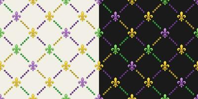 Geometric pattern with fleur de lis symbol vector