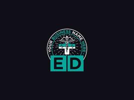 Luxury Ed Signature Letter Logo, Modern Feminine ED Logo Icon Design vector