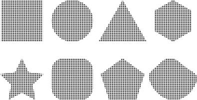 Basic Dotted Halftone Pattern Collage Vector Shapes Set