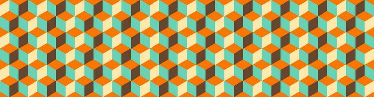 Wide Seamless Tiling Abstract Geometric Vintage Retro Vector Banner Background Pattern Web Header