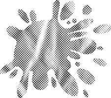 Vector Grunge Halftone Textured Ink Splat Collage Icon