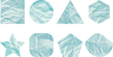 Basic Dotted Halftone Abstract Paper Texture Pattern Collage Vector Shapes Set