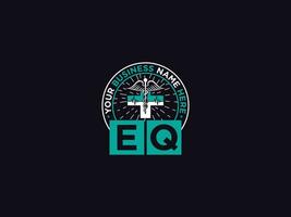 inicial eq médico logo, moderno eq logo icono diseño para usted vector