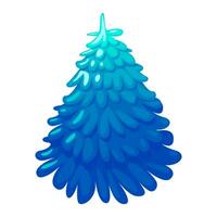 Vector Christmas tree. Cartoon blue tree.