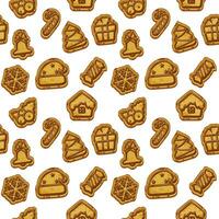 Seamless pattern with Cookies for Christmas. Gingerbread pattern. Vector illustration.