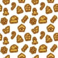 Seamless pattern with Cookies for Christmas. Gingerbread pattern. Vector illustration.