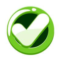 Button of confirmation, yes or check mark. Vector icon