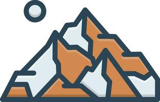 color icono para montañas vector