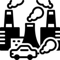 sólido icono para contaminación vector