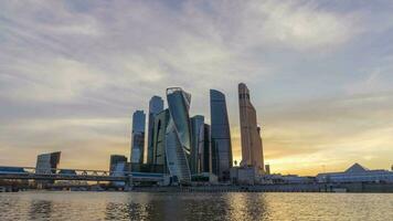 Day to Night Time Lapse of Moscow City Business Center. Russia video