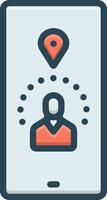 color icon for trace vector