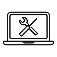 Service laptop error icon outline vector. Gadget data vector