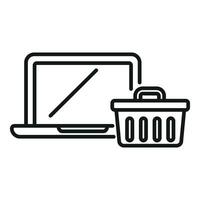 Laptop brand upgrade icon outline vector. Button tool vector