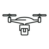 Parcel drone control icon flat vector. Map land view vector