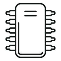 Laptop repair transistor icon outline vector. Mobile system vector