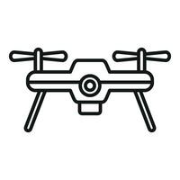 Aerial secure drone icon outline vector. Robot ai camera vector