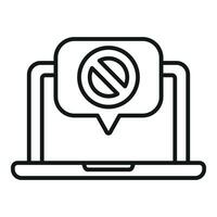 Broken message laptop icon outline vector. Update brand vector