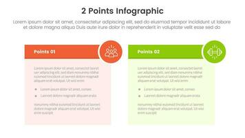 versus o comparar y comparación concepto para infografía modelo bandera con mesa caja y circulo Insignia con dos punto lista información vector