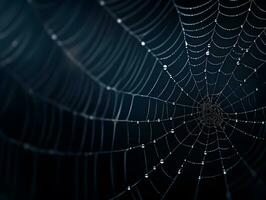 Spiderweb with raindrops background. photo