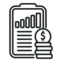 Financial planning clipboard icon outline vector. Loan rate vector