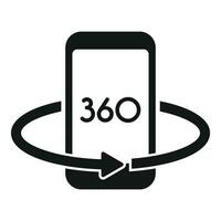 360 phone simulation icon simple vector. Augmented reality vector