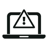 Laptop software alert icon simple vector. Admin project vector