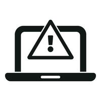 Laptop software alert icon simple vector. Admin project vector