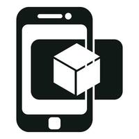 Augmented reality phone app icon simple vector. Video code vector