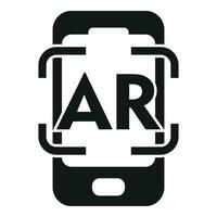 Ar phone control icon simple vector. Augmented reality vector