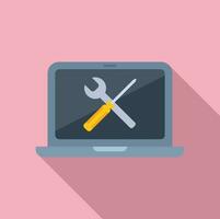 Service laptop error icon flat vector. Gadget data vector