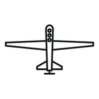 Plastic drone view icon outline vector. Aerial secure vector