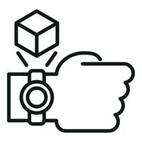 Augmented reality watch tech icon outline vector. Vr app vector