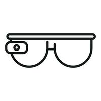 Augmented reality tech headset icon outline vector. Game scan vector