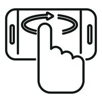 Touch scan control icon outline vector. Video market vector